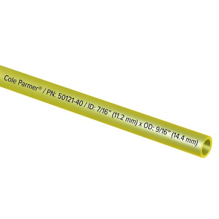 Cole-Parmer PVC Fuel and Lubricant Tubing, Yellow, 7/16in ID x 9/16in OD; 25 Ft 40401525